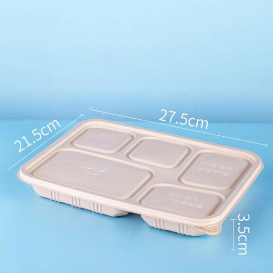 Disposable Degradable Corn Starch Lunch Box 5-compartment