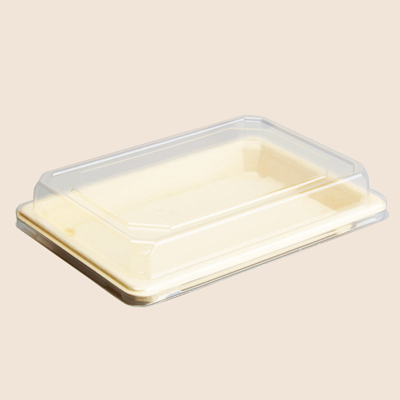 Sugarcane Sushi Plate with PET Anti-fog Cover